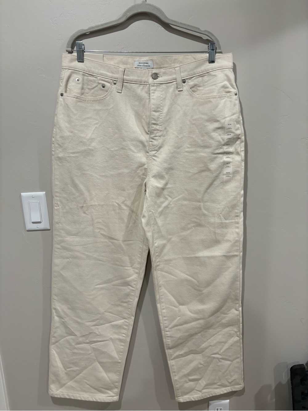 Women’s Cream Straight Ultra High-Rise Pants
